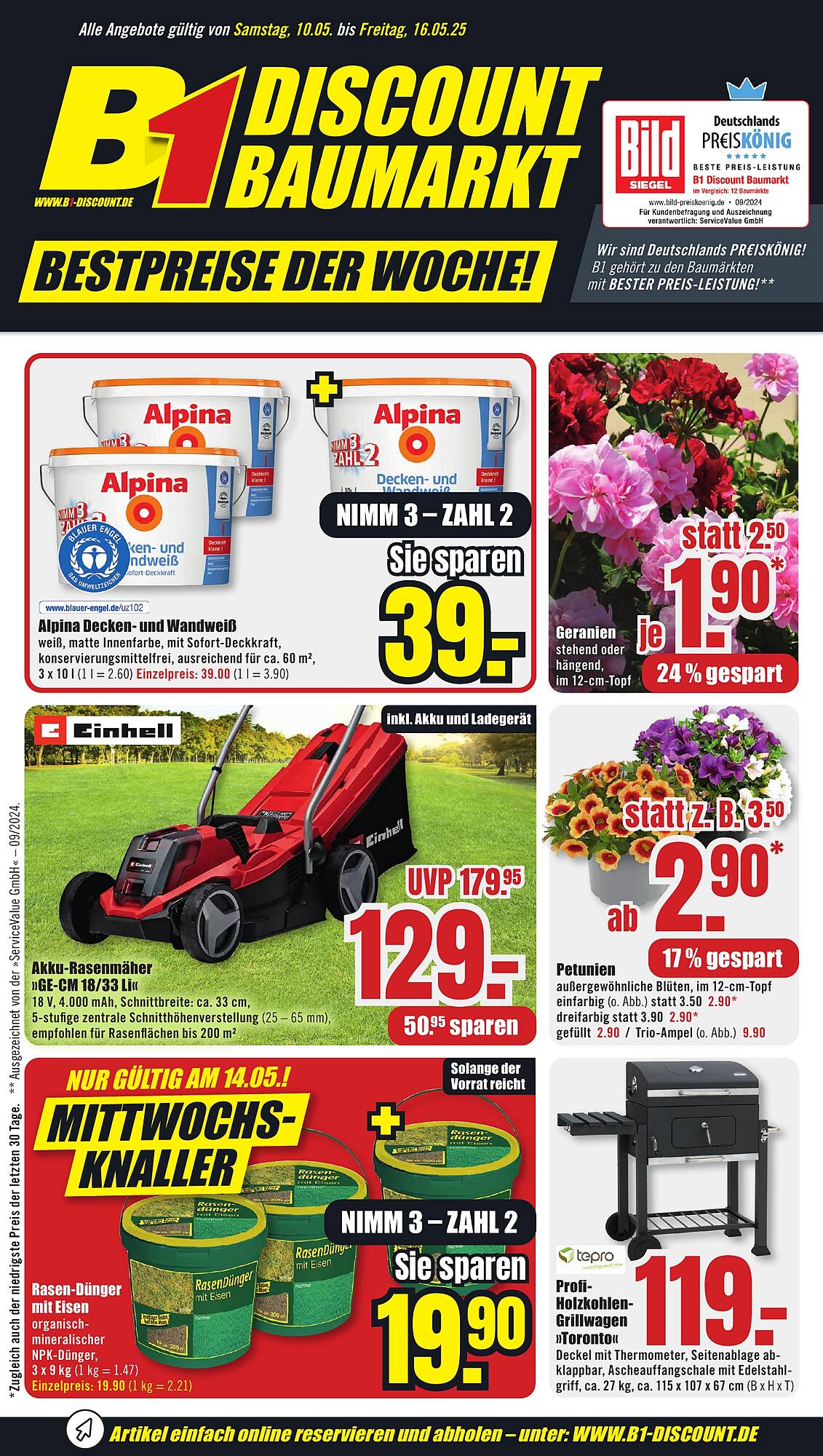 B1 Discount Baumarkt Prospekt woche 18 Seite 1