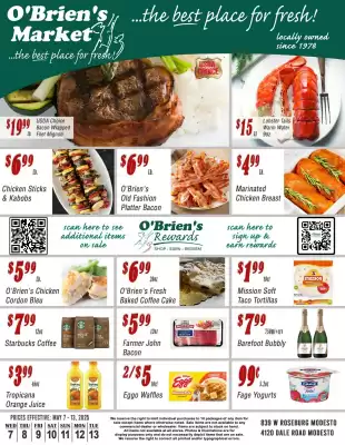 Obriens Market ad (valid until 13-05)