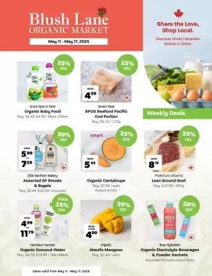 Blush Lane Organics flyer (valid until 14-05)