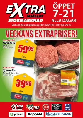 Extra Mjällby Stormarknad reklamblad (giltig till och med 18-05)