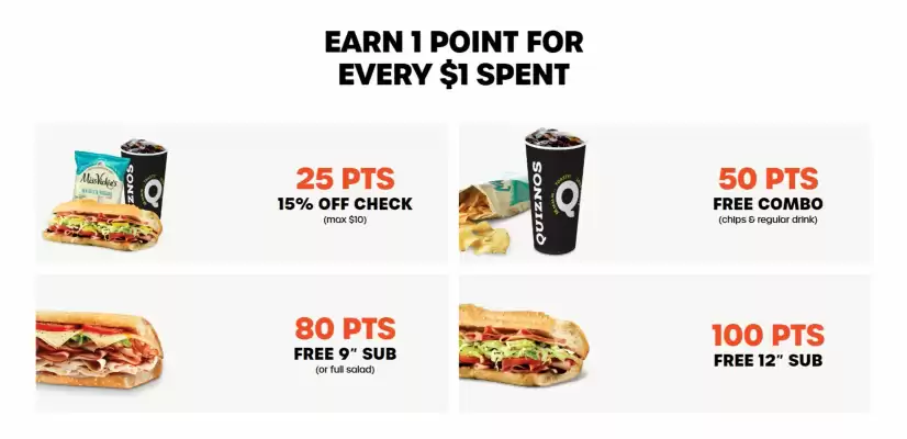 Quiznos flyer (valid until 18-05)