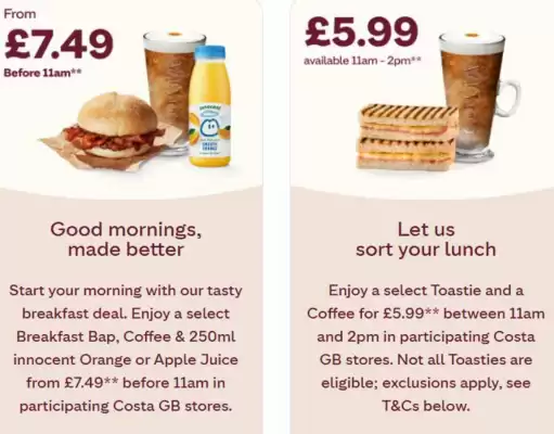 Costa Coffee leaflet (valid until 18-05)