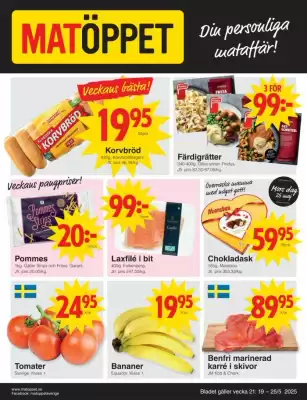 Matöppet reklamblad