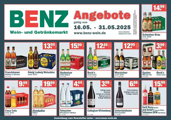 Benz Getränke Prospekt (gültig bis 31-05)