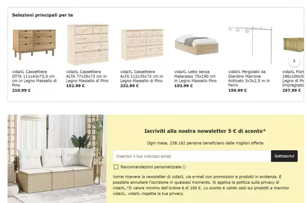Volantino VidaXL (valido fino al 8-06)
