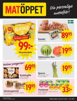 Matöppet reklamblad