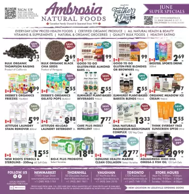 Ambrosia Natural Foods flyer (valid until 30-06)