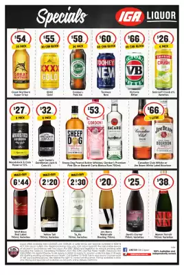 IGA Liquor catalogue