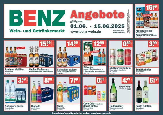 Benz Getränke Prospekt (gültig bis 15-06)