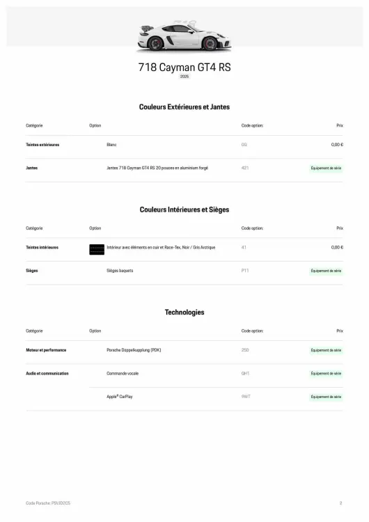 Catalogue Porsche (valable jusqu'au 31-08)