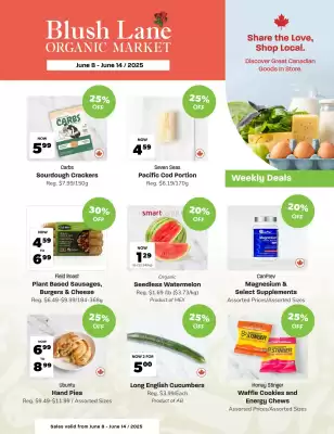Blush Lane Organics flyer (valid until 14-06)