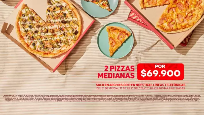 Catálogo Archie's Pizza (válido hasta 31-07)