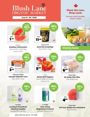 Blush Lane Organics flyer (valid until 28-06)