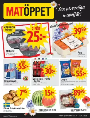 Matöppet reklamblad