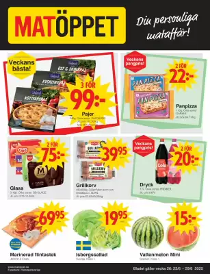Matöppet reklamblad