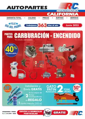 Catálogo Refaccionaria California (válido hasta 30-06)