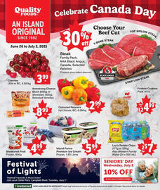 Quality Foods flyer week 26 Page 1