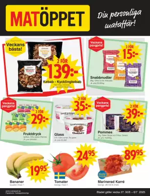 Matöppet reklamblad