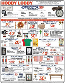 Hobby Lobby Weekly Ad week 27 Page 1