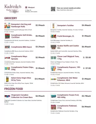 Kudrinko's flyer (valid until 9-07)