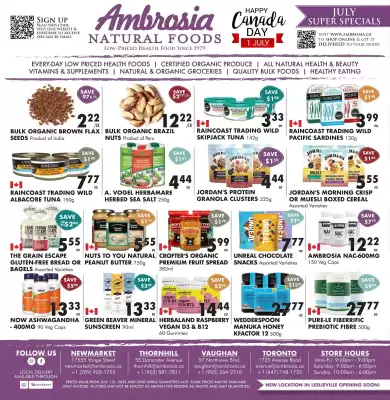 Ambrosia Natural Foods flyer (valid until 31-07)