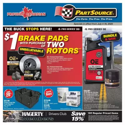 PartSource flyer (valid until 10-07)