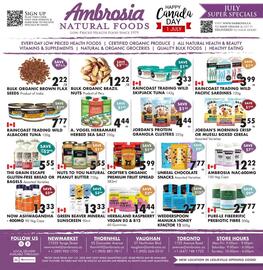 Ambrosia Natural Foods flyer week 27 Page 1