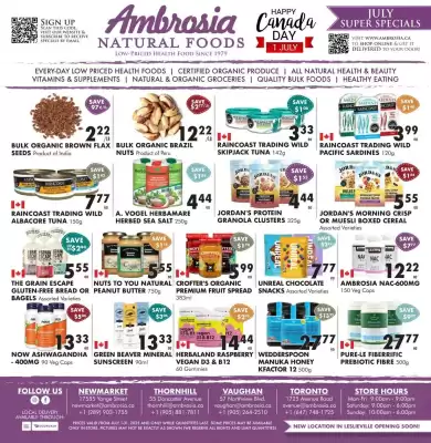 Ambrosia Natural Foods flyer (valid until 10-07)
