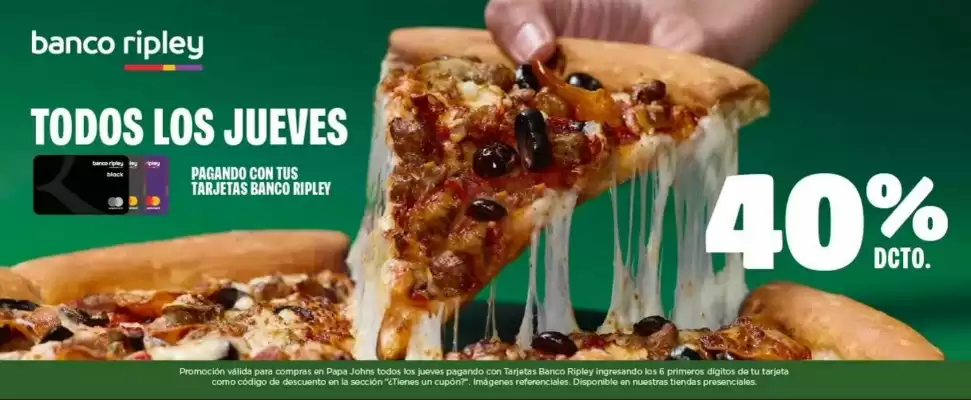 Catálogo Papa John's (válido hasta 31-07)