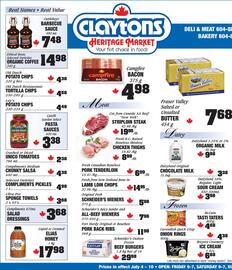 Claytons Heritage Market flyer week 27 Page 1