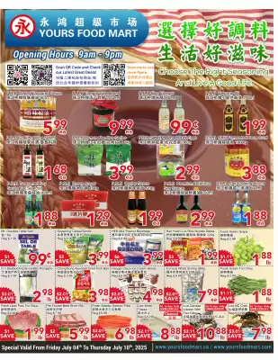 Yours Food Mart flyer (valid until 10-07)