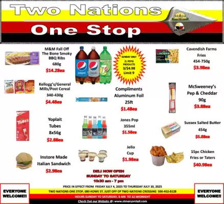 Two Nations One Stop flyer (valid until 9-07)