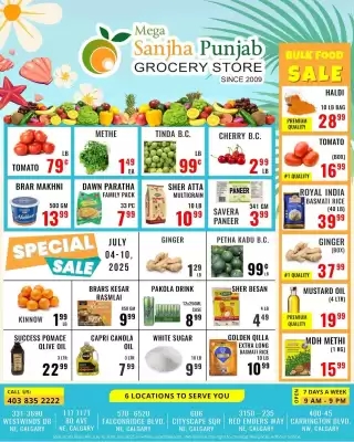 Mega Sanjha Punjab Grocery Store flyer (valid until 11-07)