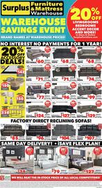 Surplus Furniture flyer week 28 Page 1