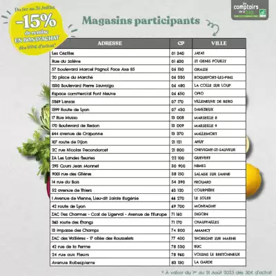 Catalogue Les Comptoirs de la Bio (valable jusqu'au 31-07)