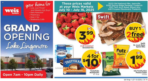 Weis Markets Weekly Ad week 28 Page 1