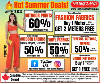 Fabricland flyer week 28 Page 1