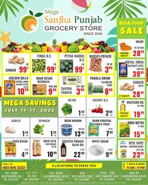 Mega Sanjha Punjab Grocery Store flyer week 28 Page 1