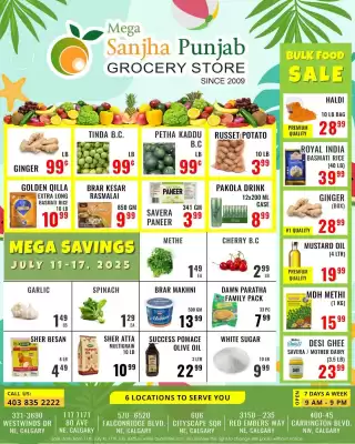 Mega Sanjha Punjab Grocery Store flyer (valid until 18-07)