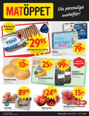 Matöppet reklamblad