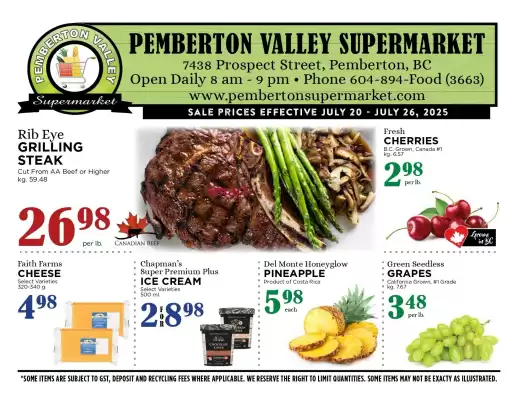 Pemberton Valley Supermarket flyer (valid until 24-07)