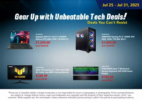 Canada Computers flyer (valid until 31-07)