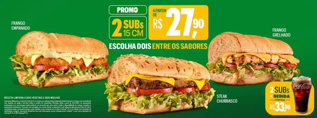 Catálogo Subway (válido até 10-08)
