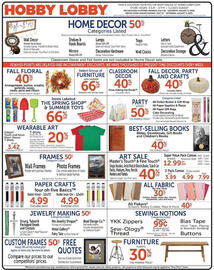 Hobby Lobby Weekly Ad week 31 Page 1