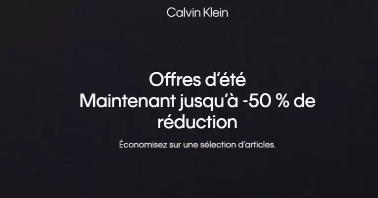 Catalogue Calvin Klein (valable jusqu'au 31-08)