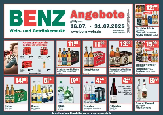 Benz Getränke Prospekt (gültig bis 31-07)