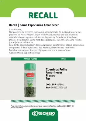 Folheto Recheio (válido até 1-01)