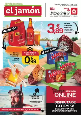 Folleto Supermercados El Jamón (válido hasta el 27-08)
