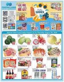 FreshLand Supermarket flyer week 31 Page 1