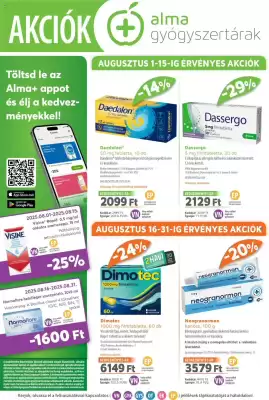 Alma Gyógyszertárak akciós újság (érvényes eddig: 31-08)